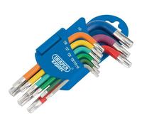Draper 9 Piece 66135 Stubby Multi Colour Torx TX Star L-Key Set T10-T50