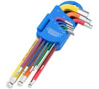 Draper 66132 Metric Coloured Hexagon and Ball End 9 Keys Set