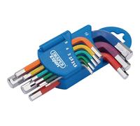 Draper 9 piece Metric Coloured Short Arm Hex Key Set