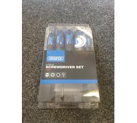 Draper 9-Piece Screwdriver Set 15960 – Chrome Vanadium, Soft Ergonomic Grip, Storage Stand – Blue