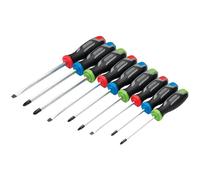Draper Screwdriver Set Pound Thru Soft Grip 13487 – 9-piece, Magnetic Tip, CRV Blade