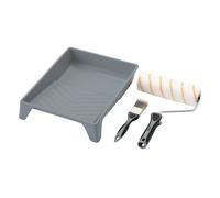 Draper 9" ROLLER BRUSH TRAY SET - P/M Medium Pile Polyester Paint Roller and Brush Set with Soft Grip (4 Piece)