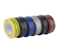 Draper 90086 6-Pack Mixed Colour Isulation Tape to BS EN60454 (10 m x 19 mm)