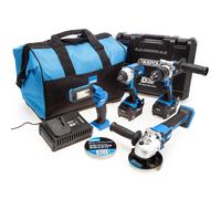 Draper D20 20V Workshop Kit, 1 x 3.0Ah Battery, 1 x 4.0Ah Battery, 1 x Fast Charger (19 Piece)