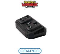 Draper 92239 D20 20V Fast Twin Battery Charger 2 X 3.5A each