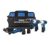 Draper 93446 Storm Force® 10.8V Interchange 4 Piece Kit (+2 x 1.5Ah Batteries, Charger and Bag)