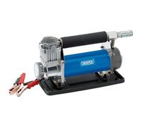 Draper 12V Dc Air Compressor With Tyre Inflator Gauge Copper Coil Motor Thermal Overload Protection And Carry Bag