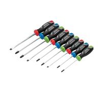 Draper Screwdriver Set Pound Thru Soft Grip 13487 – 9-piece, Magnetic Tip, CRV Blade