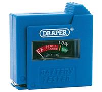 Draper 9V Battery Tester | AAA, AA, C, D, PP3 and Button Cell Battery | Easy -to-read Meter | Battery Checker | 64514