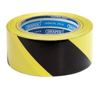 Draper Adhesive Hazard Tape Roll, 33m x 50mm, Black and Yellow