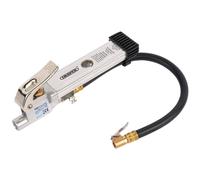 Draper Air Line Inflator With Single Open Ended Clip On Connector Silver/Black