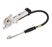 Draper Air Line Inflator With Twin Open Ended Push On Connector Silver/Black