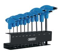DRAPER ALLEN KEY 10PC IMPERIAL AF T HANDLE ALLAN HEX KEY WRENCH T BAR SET 33871
