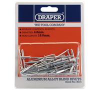 Draper Aluminium Blind Rivets With Steel Mandrel 4 x 15.8mm 50 Pieces Hand Tool