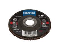 Draper Aluminium Oxide Flap Disc, 115 x 22.23mm, 60 Grit