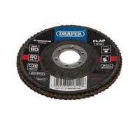 Draper Aluminium Oxide Flap Disc, 115 X 22.23mm, 80 Grit 82870