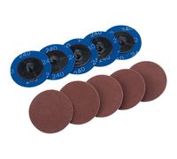 Draper Aluminium Oxide Sanding Discs, 50mm, 240 Grit (Pack of 10)