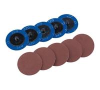 Draper 50mm Diameter Aluminium Oxide Sanding Disc 50mm 320g Pack of 10