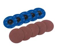 Draper 50mm Diameter Aluminium Oxide Sanding Disc 75mm 320g Pack of 10