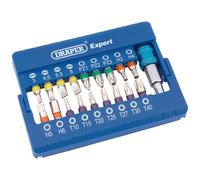 Draper Assorted Coloured Screwdriver Bit Set 19 Pc Quick Release Chuck 82402