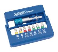 Draper Assorted Coloured Screwdriver Bit Set 8 Pc Quick Release Chuck 82400