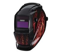 Draper Auto-Darkening Welding Helmet With Adjustable Headband Red Flames