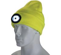 Draper 10008 Beanie Hat With Rechargeable Torch One Size 1W 100 Lumens High-Vis Yellow each 1