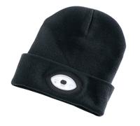 Draper Beanie Hat with Rechargeable Torch, One Size, 1W, 100 Lumens, Black