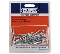 Draper Blind Rivets 4 x 15.8mm 50 Piece Aluminium With Steel Mandrel 14010