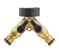 Draper Brass Double Tap Connector With Flow Control, 3/4" 36228