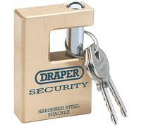 Draper Brass High Security Hardened Steel Shackle Container Padlock 2 Keys 64201
