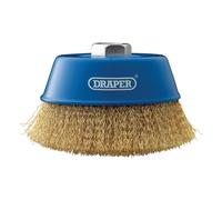 Draper Brassed Steel Crimped Wire Cup Brush, 125mm, M14