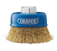 Brassed Steel Crimped Wire Cup Brush, 75mm, M14