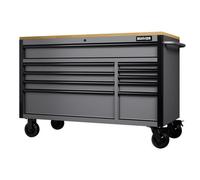 Draper Bunker 10 Drawer Mobile Tool Workbench Cabinet, 56 Inch,light Grey