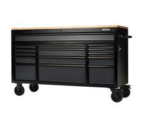 Draper Bunker 15 Drawer Workbench Roller Tool Cabinet, 61", Grey