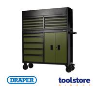 BUNKER® Combined Roller Cabinet & Tool Chest - 13 Drawer, 52", Black/Green