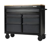Draper Bunker 41 Inch Grey 7 Drawer Heavy Duty Workbench Roller Tool Cabinet With Soft Close Drawers And Lockable Castor Wheels
