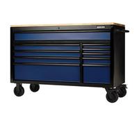 Draper Bunker Blue 10 Drawer Tool Chest Workbench, 56 Inch Roller Cabinet For Garage & Workshop