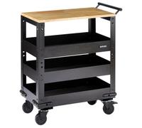 Draper Bunker Modular 3 Tier Trolley With Pull Handle And Hardwood Worktop, 714mm 11495