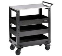 BUNKER 11585 Modular 3 Tier Trolley with Pull Handle and Stainless Steel Worktop, 714mm