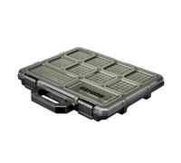 BUNKER Slim Tool Organiser 10 Removable Bins, Impact-Resistant Storage Case with Secure Latch, Water-Resistant Transparent Lid & Carry Handle, 408 x 373 x 55mm