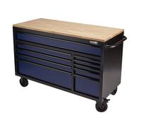Draper Bunker Workbench Roller Tool Cabinet, 10 Drawer, 56", Blue 08237
