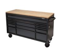 BUNKER BUNKER® 08238 15 Drawer 61" Workbench Roller Tool Cabinet - Grey