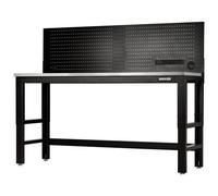 BUNKER® Workbench with Stainless Steel Worktop and Power Pegboard 1830mm