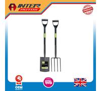 Draper Carbon Steel Garden Fork and Spade Set, Black 83971