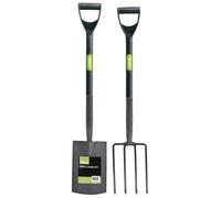 Draper Carbon Steel Garden Fork and Spade Set Black Y Dee Handle 83971
