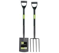 Draper Carbon Steel Garden Fork and Spade Set | Gardening Tools Set | Long Handled Garden Tools | 83971
