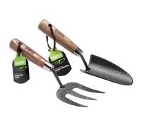 Draper Carbon Steel Heavy Duty Hand Fork and Trowel Set with Ash Handles (2 Piece)