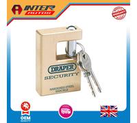 Draper Close Shackle Solid Brass Padlock Hardened Steel Shackle 2 Keys 63mm