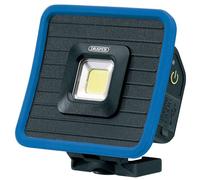 Draper 88595 COB LED Rechargeable Mini Flood Light and Power Bank with Magnetic Base and Hanging Hook, 10W, 1000 Lumens, Blue, USB-C Cable Supplied